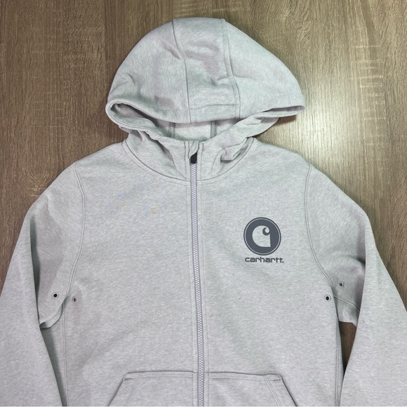 Carhartt Force Long Sleeve Sweatshirt Women’s Medium 8-10 Slightly Fitted Gray - Picture 2 of 14